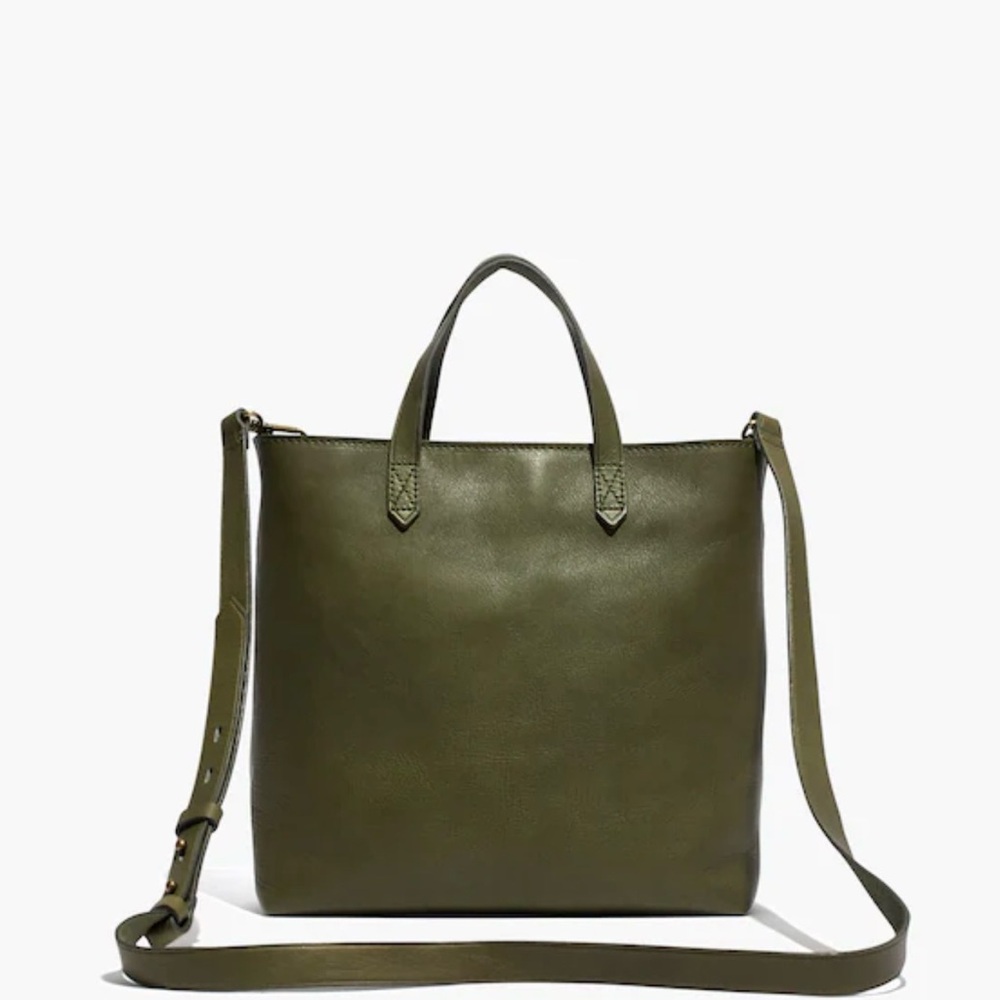 Madewell Olive Leather Tote Bag